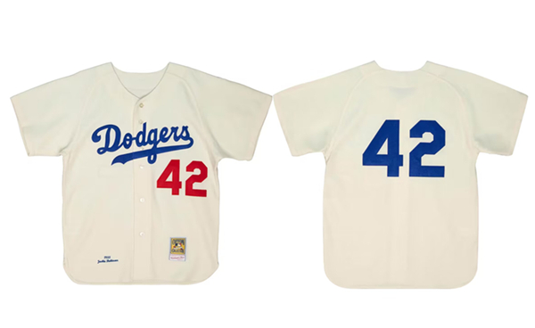 Men's Los Angeles Dodgers #42 Jackie Robinson White 1955 Home Stitched Baseball Jersey Men's Los Angeles Dodgers #42 Jackie Robinson White 1955 Home Stitched Baseball Jersey